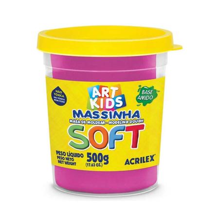 Imagem de Kit 6 Potes De Massinha De Modelar Soft 500g Cada Acrilex