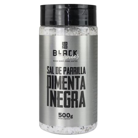 Imagem de KIT 6 POTES DE SAL DE PARRILLA BLACK 500g TEMPERO PRONTO PARA CARNE CHURRASCO