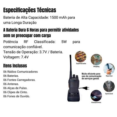 Imagem de Kit 6 Radios Comunicador Baofeng 777s Profissional Ht Uhf