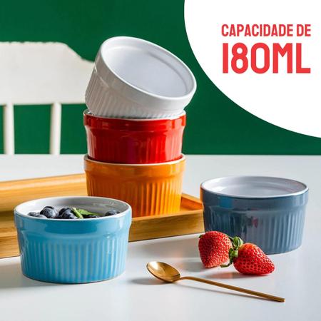 Imagem de Kit 6 Ramekin Porcelana Grande 180ml Ramequim Gourmet