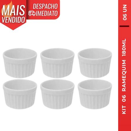 Imagem de Kit 6 Ramequim Ceramica Tigela 180ml Canelado  P/  Molhos Petisco Cupcakes
