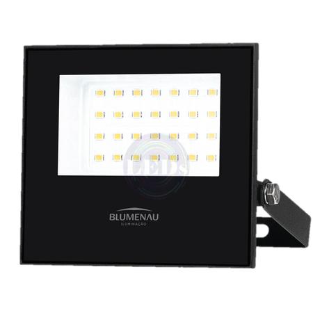 Imagem de Kit 6 Refletor Led Slim 30w Branco Quente 3000K IP66 Luz AMARELA