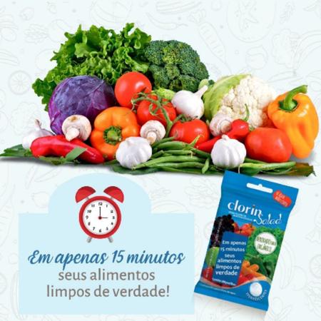 Imagem de Kit 6 Sanitizantes Frutas Verduras Legumes Clorin Salad Pastilha