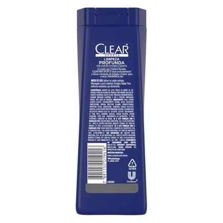 Imagem de Kit 6 Shampoos Clear Men Sports Limpeza Profunda 400ml