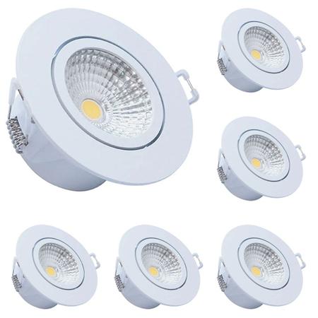 Imagem de Kit 6 Spot Led Embutir 3w Redondo 6500k Branco Frio Avant