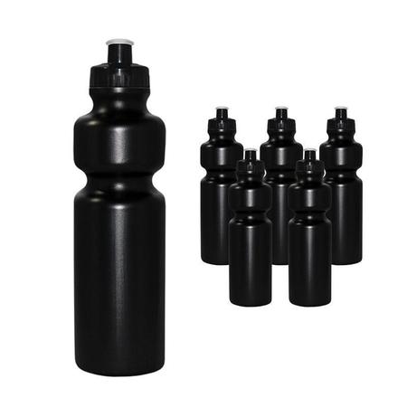 Imagem de Kit 6 Squeezes 750Ml Preto Plástico Premium