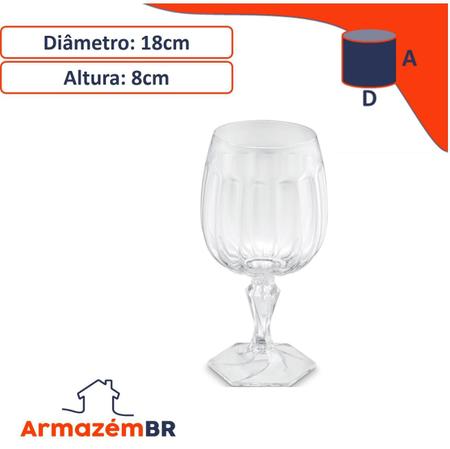 Imagem de Kit 6 Taça Plástica Para Água Gin 350Ml Samba - Transparente