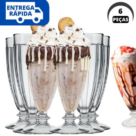 Jogo C/6 Taça De Vidro Milk Shake 360 Ml Sorvete Sobremesa - Nadir - Taça  de Sobremesa - Magazine Luiza
