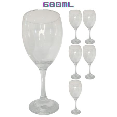 Imagem de Kit 6 Taças De Vinho 600ml Vidro Transparente