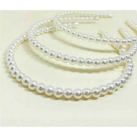 Imagem de Kit 6 tiaras pérolas delicadas arquinho feminino casual