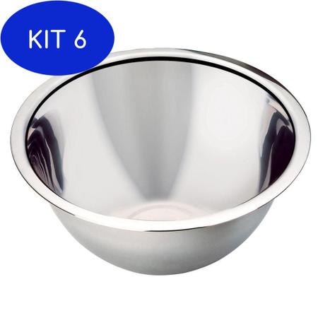 Imagem de Kit 6 Tigela Bowl Em Inox 20 Cm Class Home