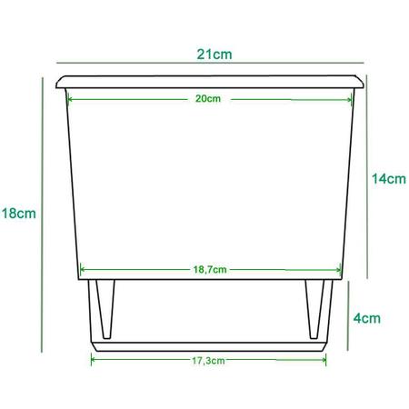 Imagem de Kit 6 Vaso Raiz Auto Irrigável 21X18 Vermelho Plantas Promo