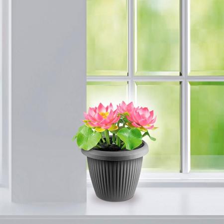 Imagem de Kit 6 Vasos de Flor Plástico Pequeno s/Prato 1,4 Litros Moderno Decorativo