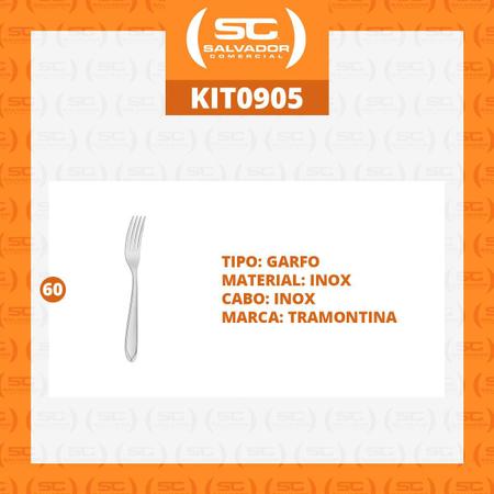 Kit - 60 Garfos De Mesa Luxo Laguna Em Aço Inox Gitop - Tramontina