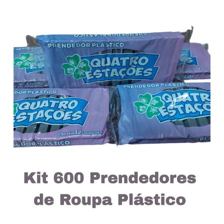 Imagem de Kit 600 Prendedores de Roupa Plástico Pregador Varal