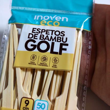 Imagem de Kit 600un Espetos Bambu Golf 9cm para Lanche Inoven 12x50pct