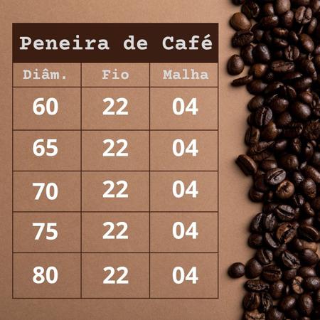 Imagem de Kit 6PC Peneira de Café 80cm Malha 4 Fio 22 Aro Madeira Amarrada Fuzil