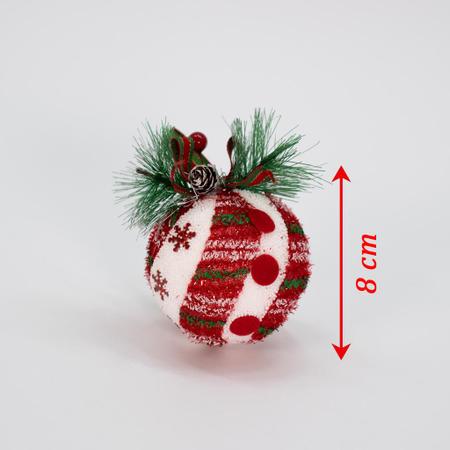 Imagem de Kit 6Un Enfeite Bolas Vermelha Decorativa Arvore Natal 80mm