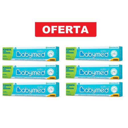 Imagem de Kit 6x- Babymed Pomada Contra Assaduras Azul Menino 45g