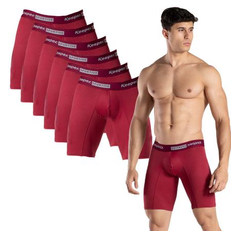 Imagem de Kit 6x Cueca Box Longleg Masculina Esportiva Assadura Keeper