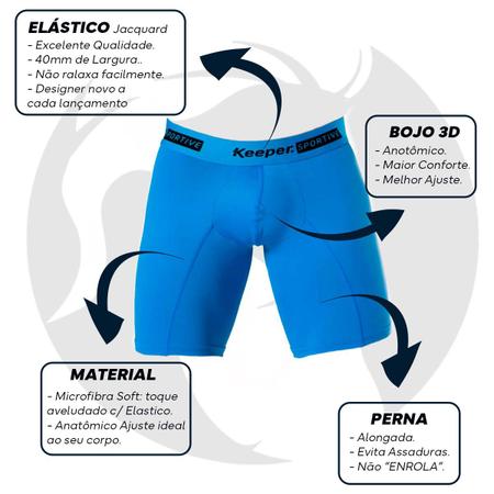 Imagem de Kit 6x Cueca Box Longleg Masculina Esportiva Assadura Keeper