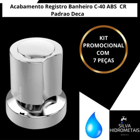 Imagem de Kit 7 Acabamento Registro Banheiro C-40 ABS  CR Padrao Deca