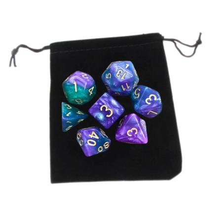 Kit de Dados de Tabuleiro RPG 7 unidades Set Jogos D&d D4 D6 D8 D10 D12 D20