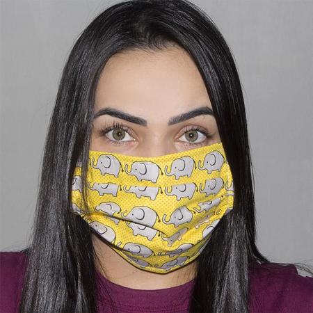 Imagem de Kit 7 Máscaras Faciais Protetoras Algodão - Elefante Amarelo