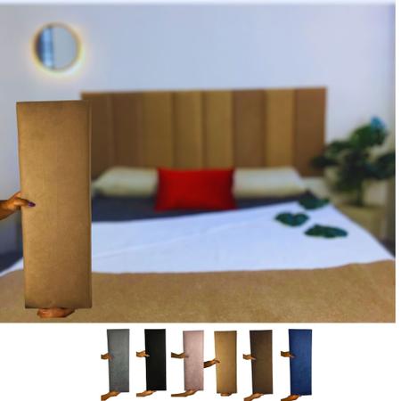 Imagem de Kit 7 Placas 20x60 Modulada Retangular Adesiva P/ Quarto Casal Cama Box Cabeceira