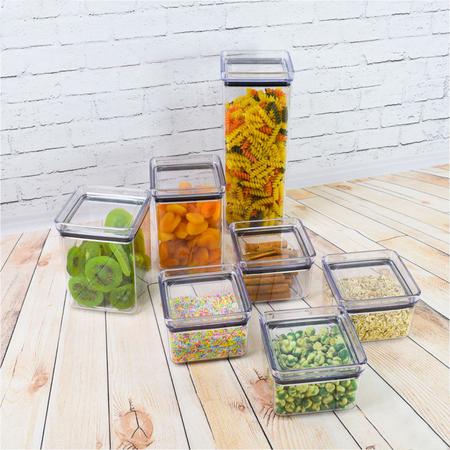 Imagem de Kit 7 Potes Hermetico Porta Mantimentos e Alimentos Quadrado em Acrilico Lumini
