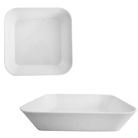 Imagem de Kit 7 Tigelas Bowls Pote Melamina Quadrado 20cm Branca