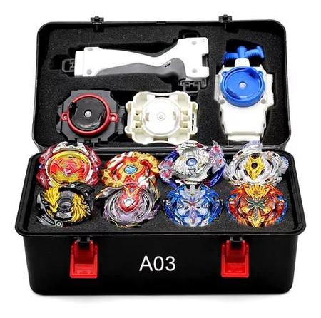 Kit 8 Beyblades De Metal Com Maleta E Puxadores - Ouro - Topmixshop - Pião  de Batalha e Acessórios - Magazine Luiza