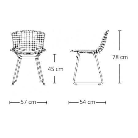 Imagem de Kit 8 Cadeiras Bertoia Branca com Assento Cobre