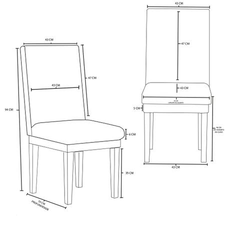 Imagem de KIT 8 Cadeiras Estofadas Reforçadas para Sala de Jantar