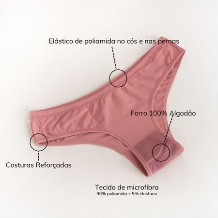 Imagem de kit 8 calcinha de microfibra m g gg feminina adulto confort atacado