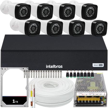 Imagem de Kit 8 Cameras Segurança Dvr Intelbras Full Hd 8ch mhdx c/hd