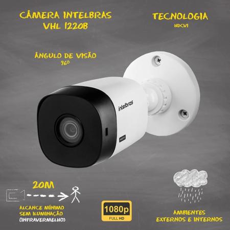 Imagem de Kit 8 cameras seguranca Intelbras 1220 Full HD 1TB 200m cabo