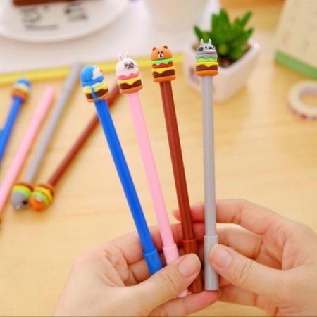 Kit 8 canetas em gel urso/coelho criativo para Escola/Escritório papelaria pratica - Filó Modas Imagem de Kit 8 canetas em gel urso/coelho criativo para Escola/Escritório papelaria pratica