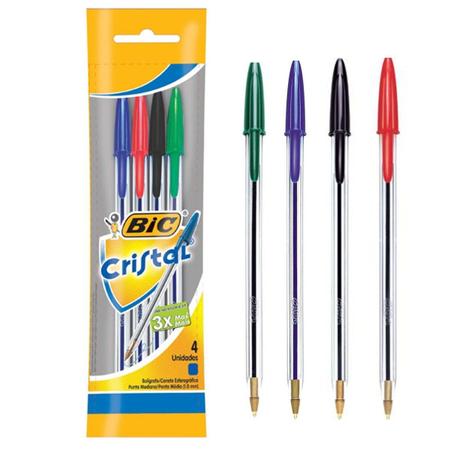 Imagem de Kit 8 Canetas Esferográficas BIC Coloridas 8 Cores + Bloco Post-it 38x50 3M Uso Escolar ou Escritório