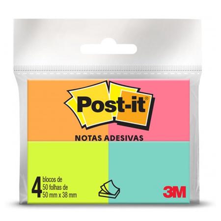 Imagem de Kit 8 Canetas Esferográficas BIC Coloridas 8 Cores + Bloco Post-it 38x50 3M Uso Escolar ou Escritório