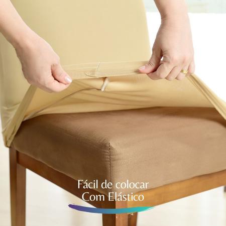 Imagem de Kit 8 Capas para Cadeira Sala De Jantar Bege