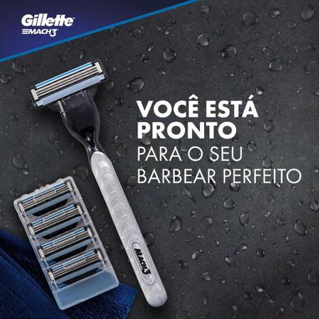 Imagem de Kit 8 Cargas Gillette Mach3 + Porta Aparelho Gillette