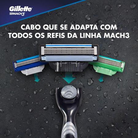 Imagem de Kit 8 Cargas Gillette Mach3 + Porta Aparelho Gillette