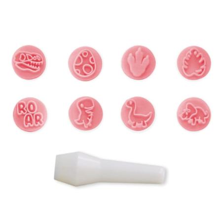 Imagem de Kit 8 Carimbos para Doces Dinossauros Rosa Bb Bluestar