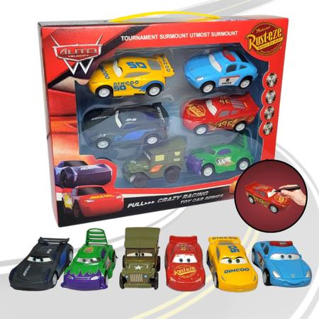 kit 8 carrinhos fricção filme carros 3 relampago mcqueen : :  Brinquedos e Jogos