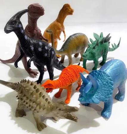 Conjunto Animais Dinossauros Emborrachados com 6 Peças Brinquedo Educativo  Brinquedos Bambalalão Brinquedos Educativos