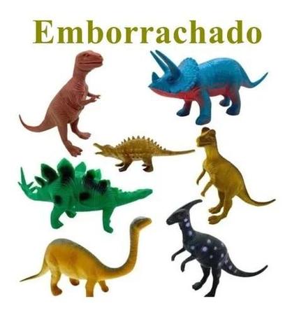 Conjunto Animais Dinossauros Emborrachados com 6 Peças Brinquedo Educativo  Brinquedos Bambalalão Brinquedos Educativos