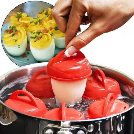 Jogo Com 4 Formas Para Cozinhar Ovos Magic Egg Em Silicone