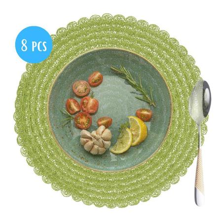 Kit 8 Jogo Americano Florarte Fibra Pape Romantic - Verde Imagem de Kit 8 Jogo Americano Florarte Fibra Pape Romantic - Verde