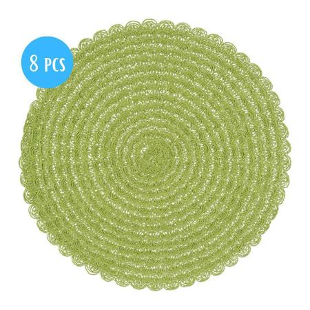 Kit 8 Jogo Americano Florarte Fibra Pape Romantic - Verde Imagem de Kit 8 Jogo Americano Florarte Fibra Pape Romantic - Verde